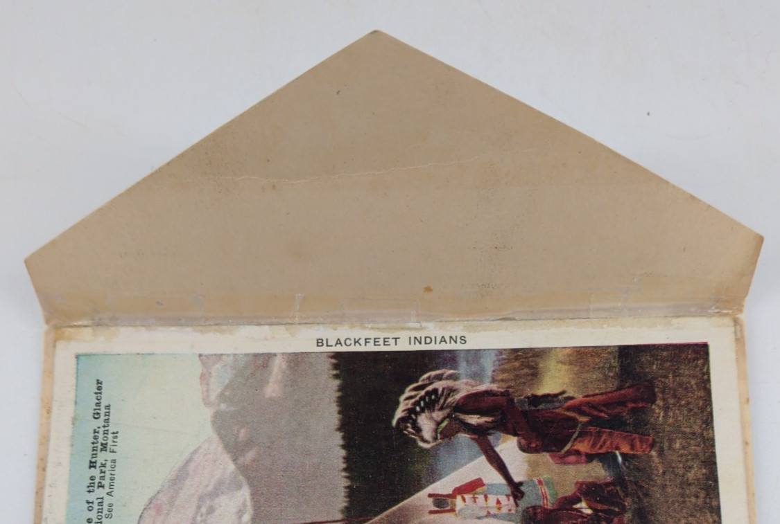 Blackfeet Indians Glacier National Park Souvenir Folder 20 Photos Front & Back