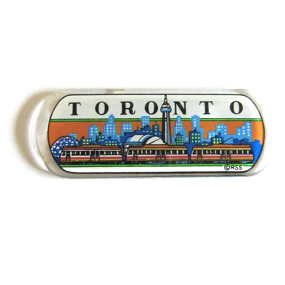 Toronto Canada Souvenir Magnet Skyline Canadian National Tower Train Railway