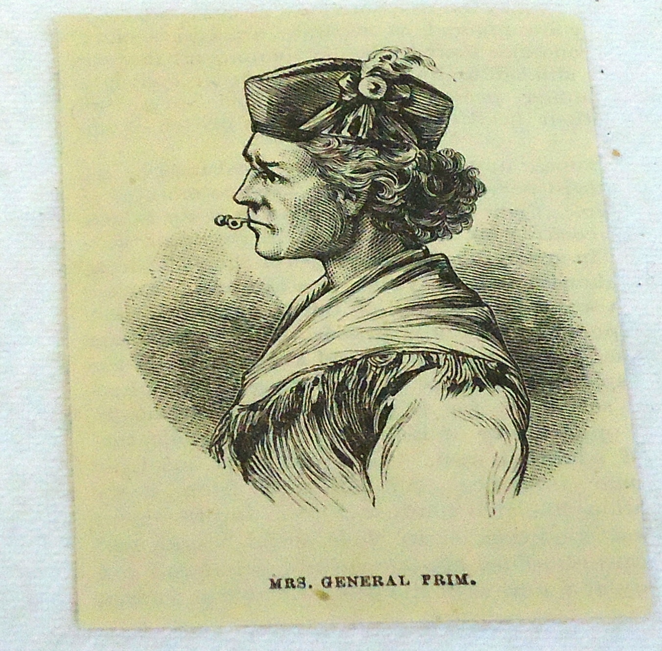 small 1878 magazine engraving ~ MRS. GENERAL PRIM Spain