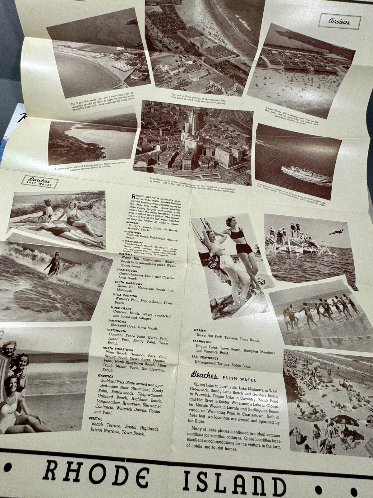 Vintage Rhode Island 1942 Travel Tourism Brochure Travel Pamphlet Booklets
