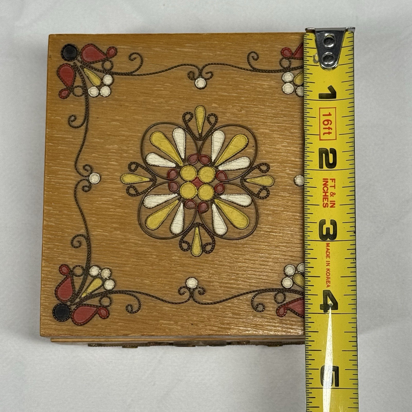 Vintage Soviet Ukraine Wooden Box USSR Jewelry Trinket Box of 80’s