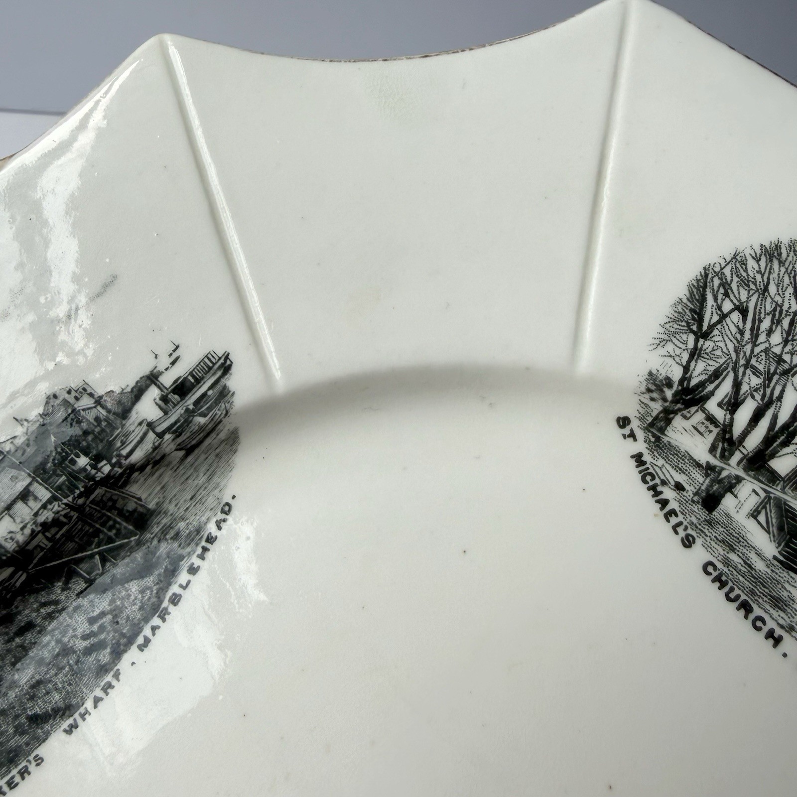 Vintage Marblehead Massachusetts Landmarks Porcelain Decorative Wall Plate