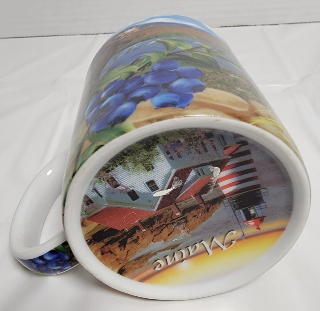 RARE Maine Souvenir Mug – Lobster Buoy Design, New England Coastal Coffee Cup