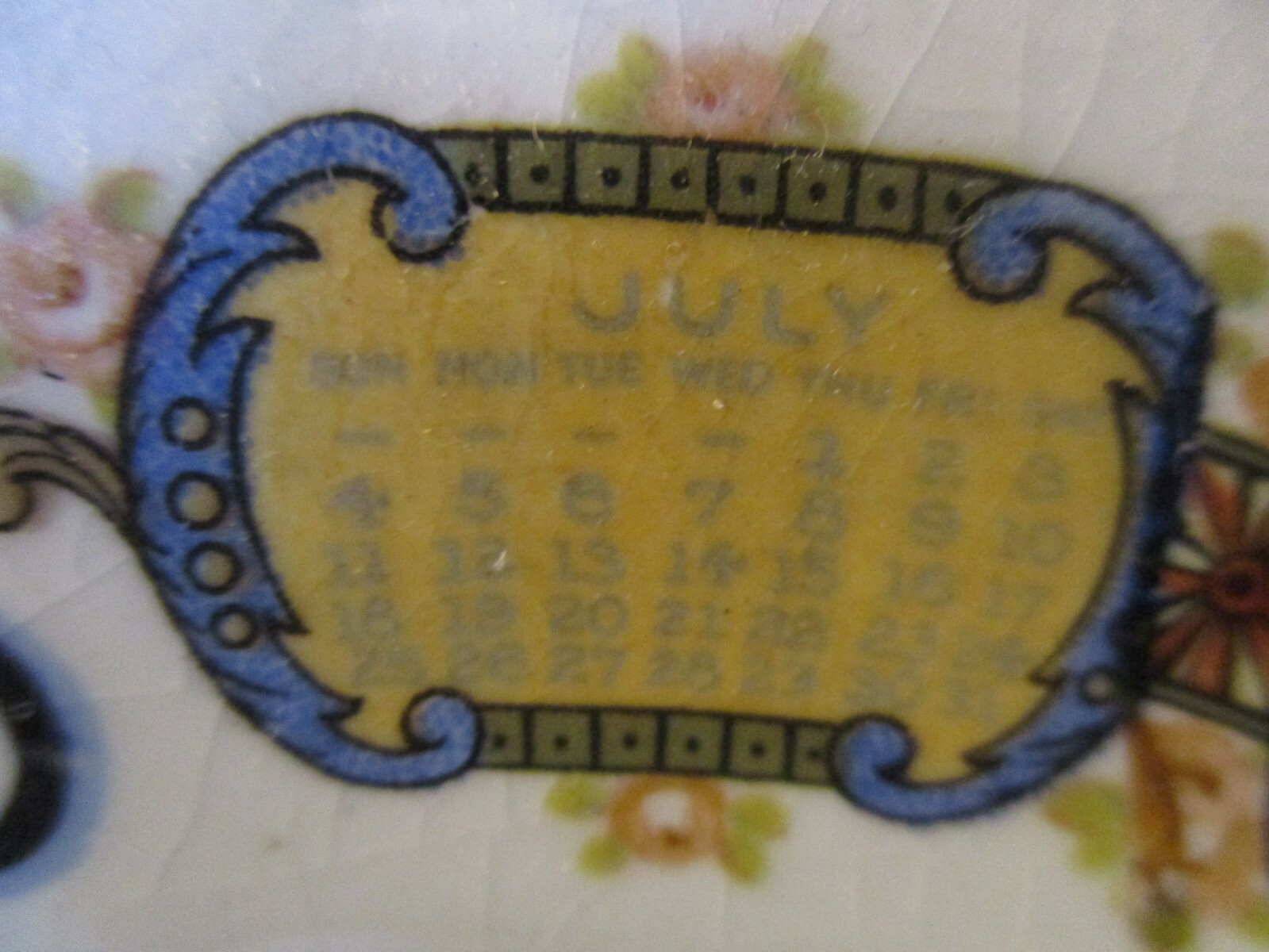 1920 Advertising Calendar Plate WWI Seasons Greetings Harrisburg Pennsylvania