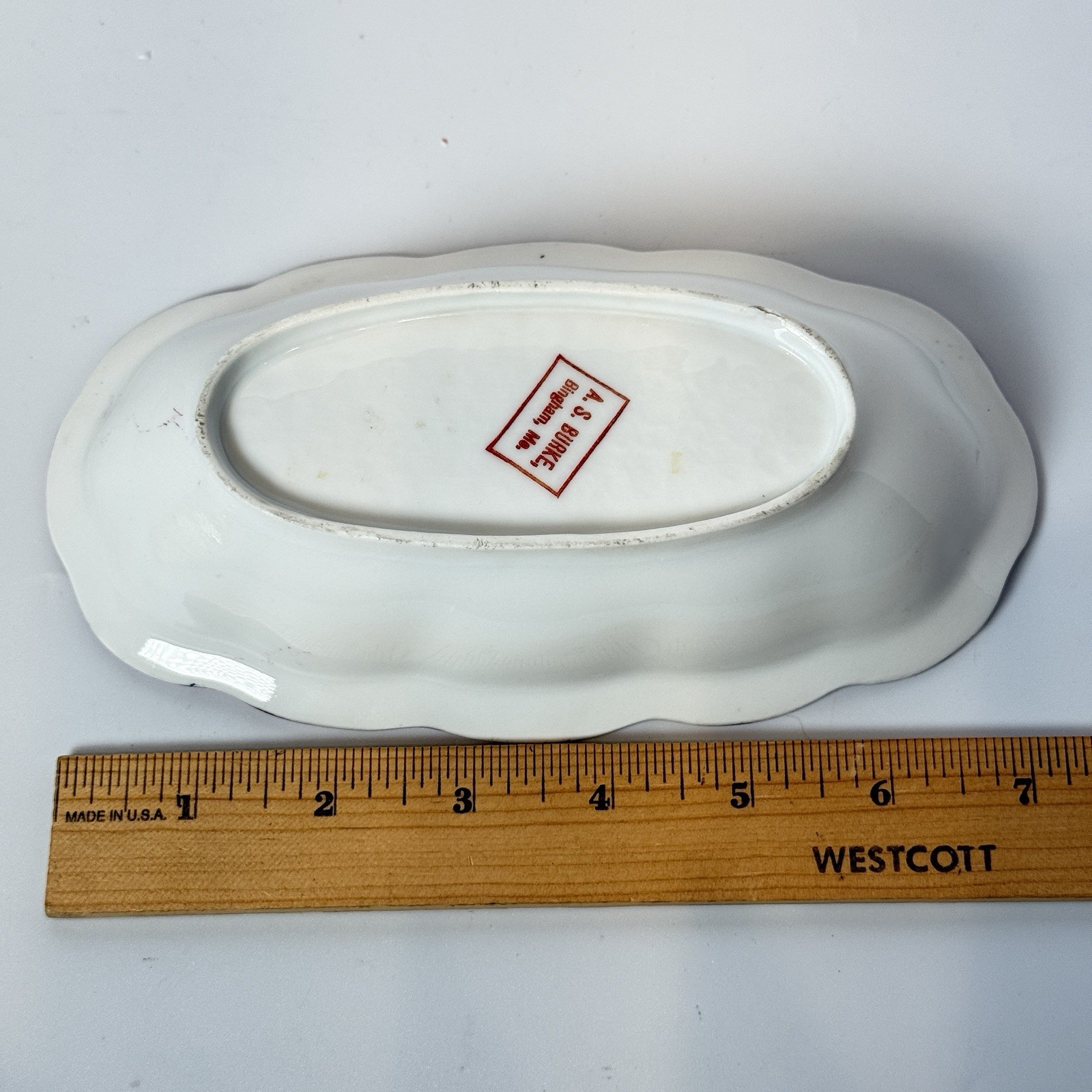 BINGHAM MAINE ME Antique Souvenir STEEL BRIDGE TRINKET DISH PLATE