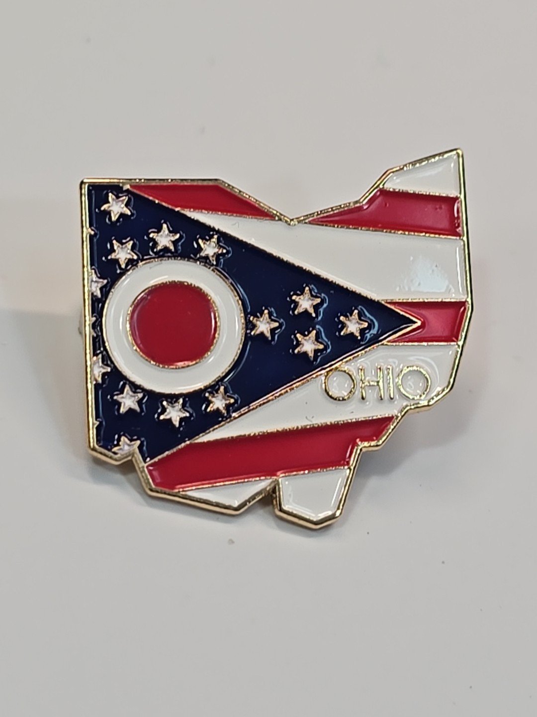 Ohio Travel Souvenir Lapel Pin Map Shape