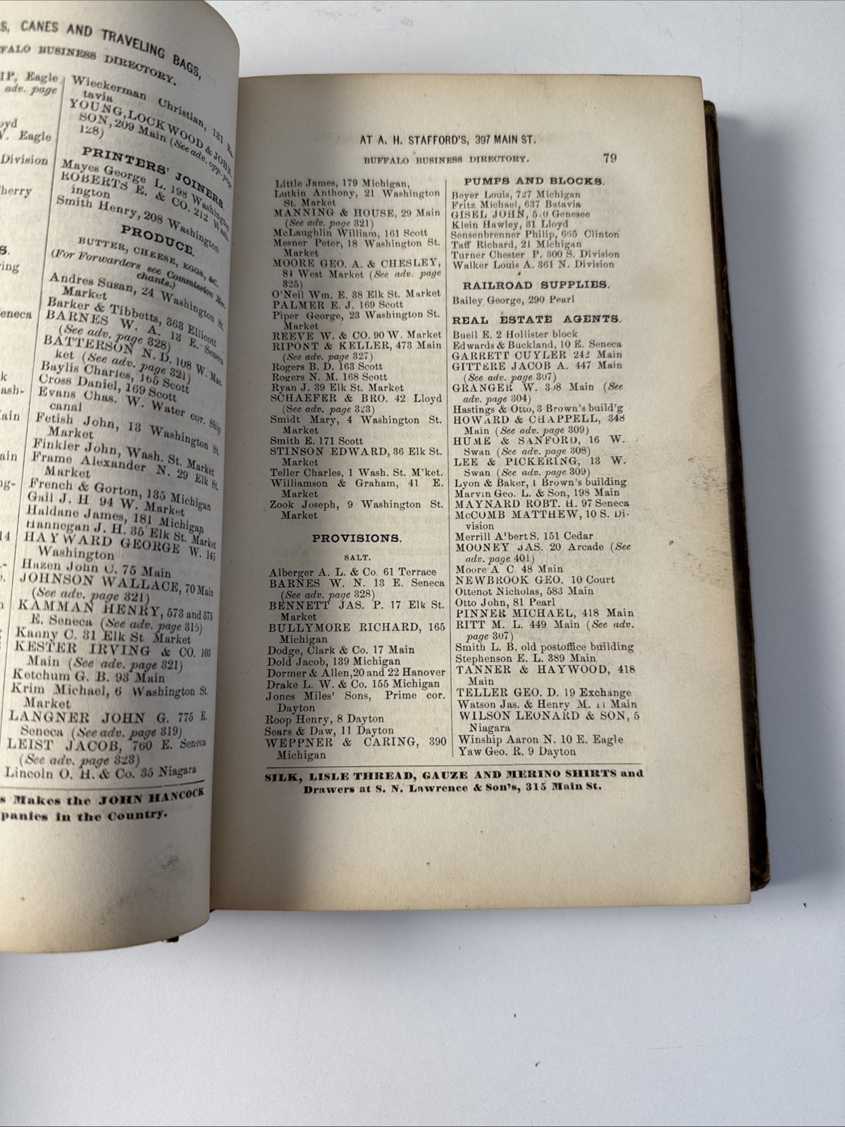 1870 Buffalo & Erie County, New York Directory – Local City History – Antique