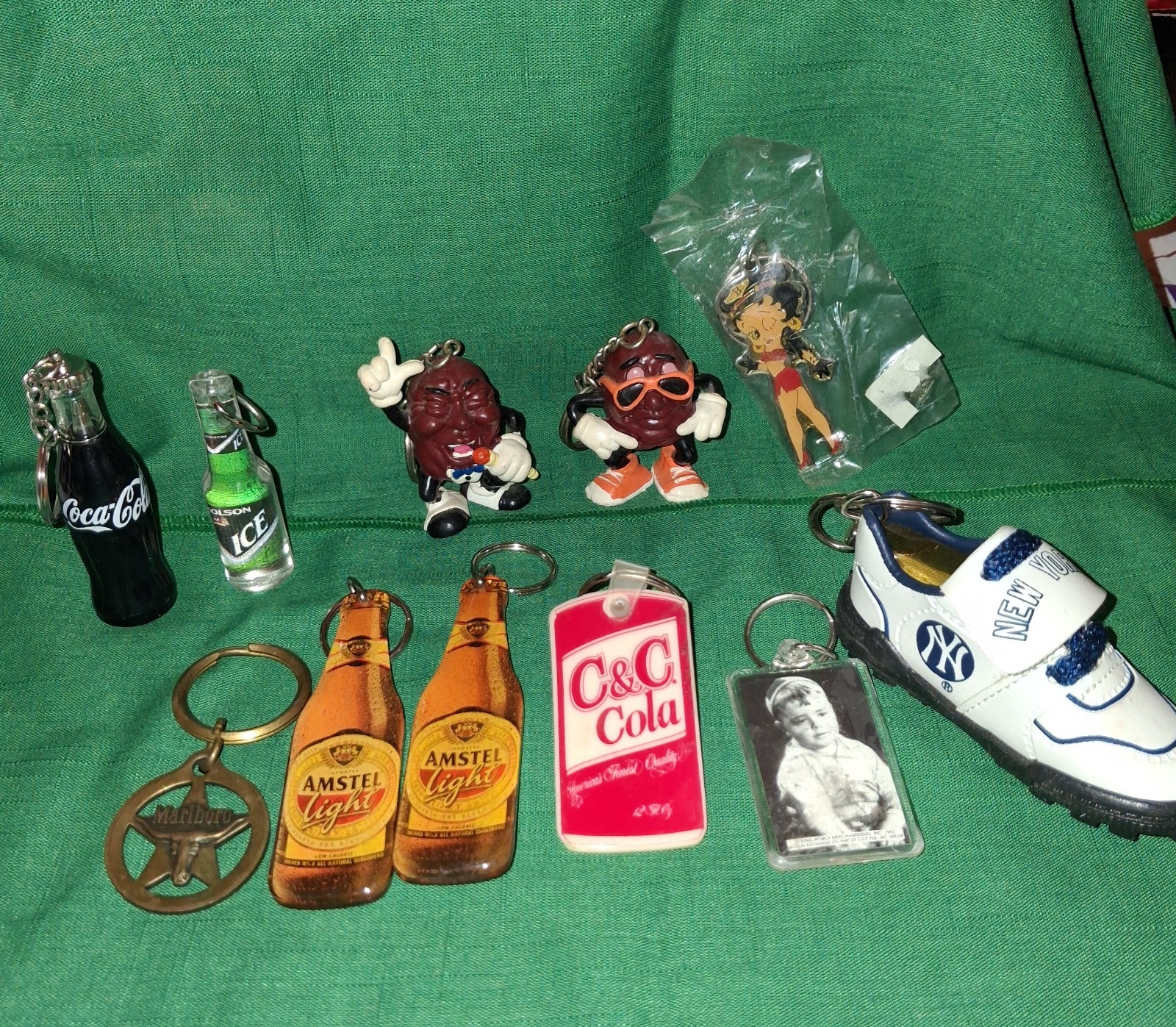 Lot of 11 Vintage Keychains Mixed Styles Novelty Souvenir Collectible Set