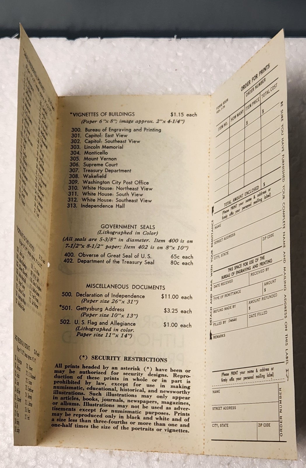 Engraved and Lithographed Printings Bureau of Engraving & Printing Brochure 1970