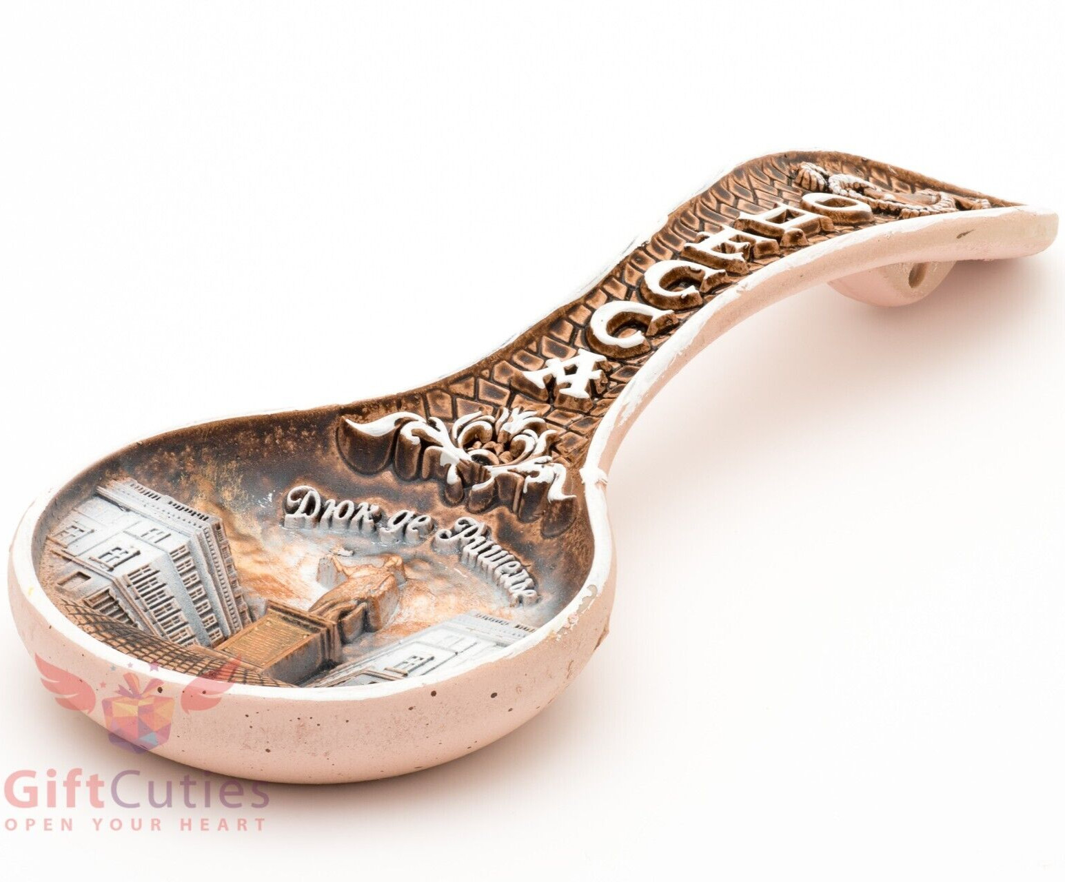 Decorative Ukrainian Spoon “Odessa” Souvenir Spoon with Duke de Richelieu Statue