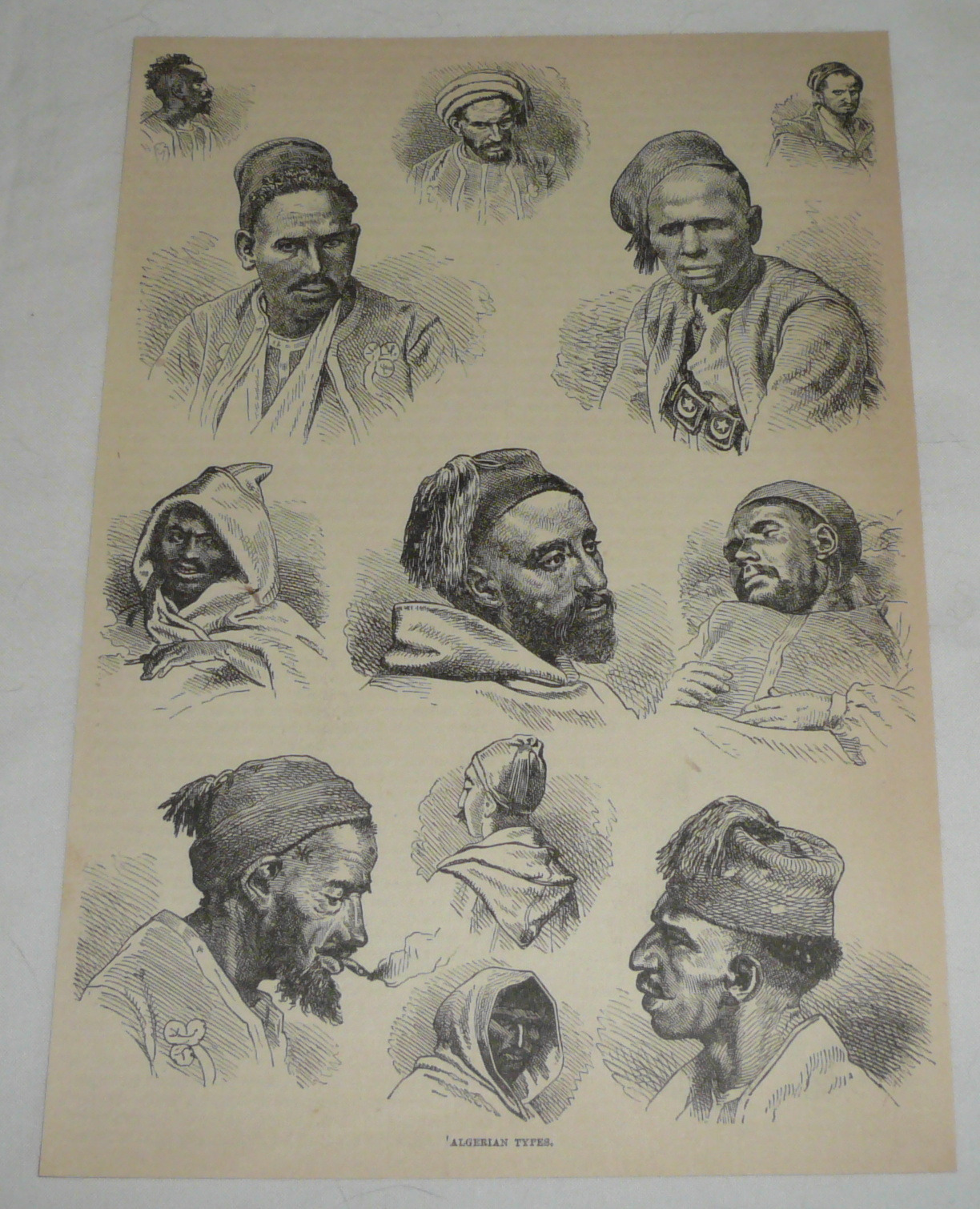 1876 magazine engraving ~ ALGERIAN TYPES
