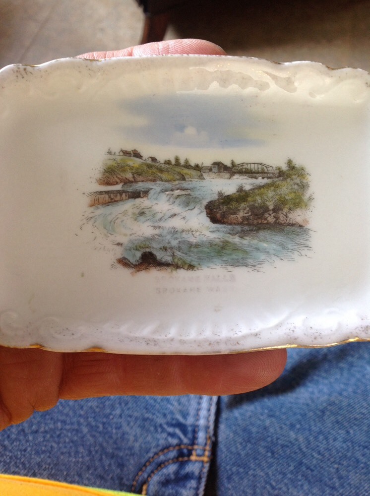SPOKANE FALLS WASHINGTON SOUVENIR CHINA M SELLER & CO ASHTRAY