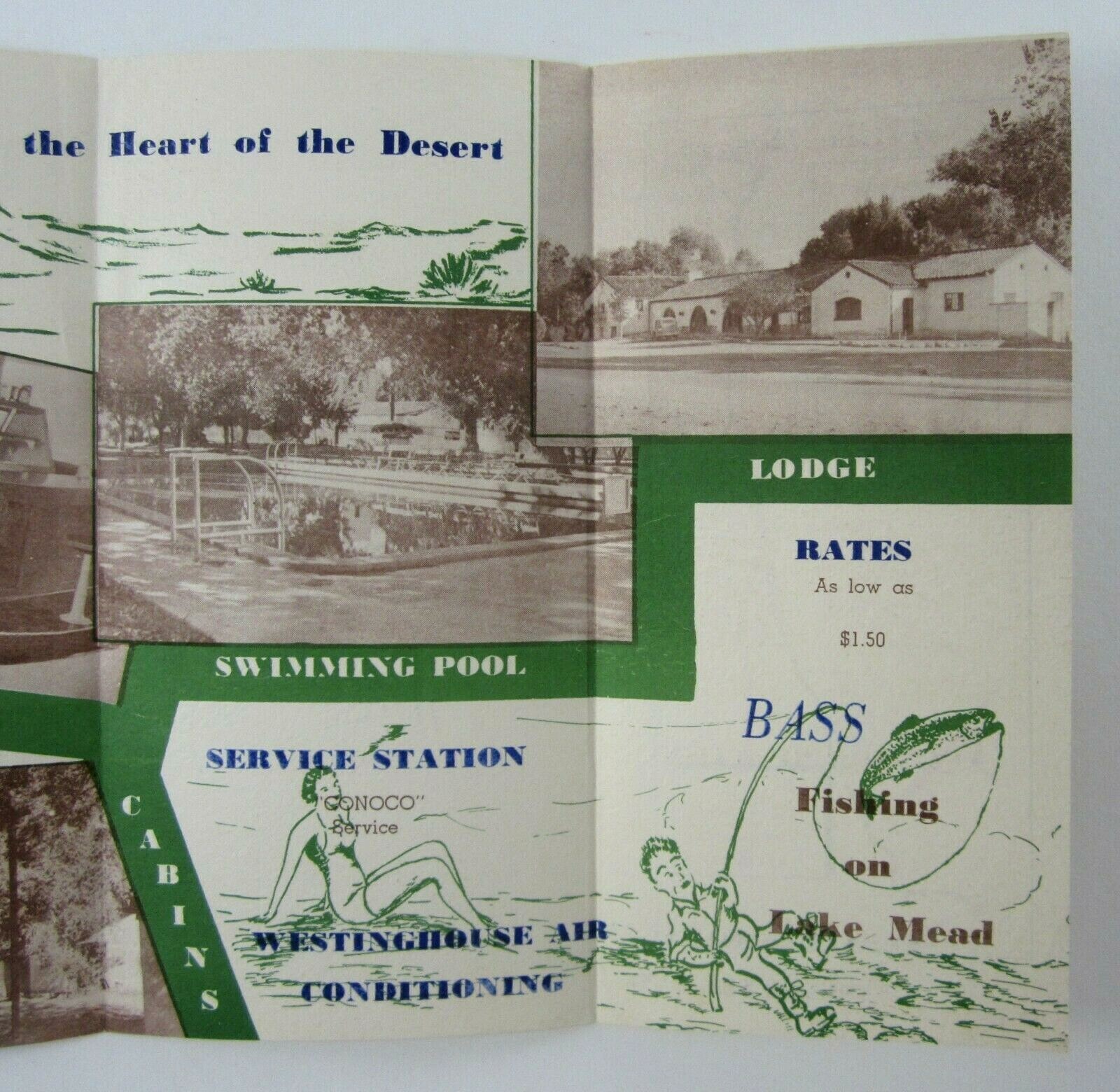 Beaver Dam Mohave County AZ Travel Brochure Cabins Conoco Gas Station 1950s