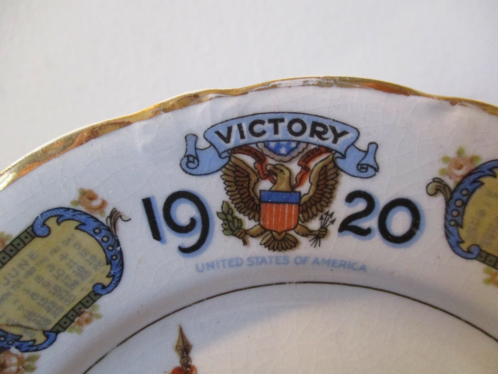 1920 Advertising Calendar Plate WWI Seasons Greetings Harrisburg Pennsylvania