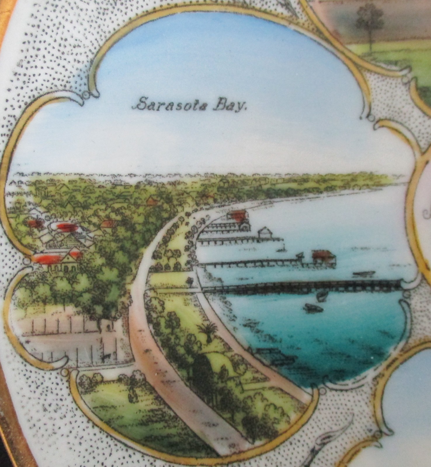 Early 20th Century Souvenir Dish Mira Mar Hotel Ringling Museum Sarasota Florida