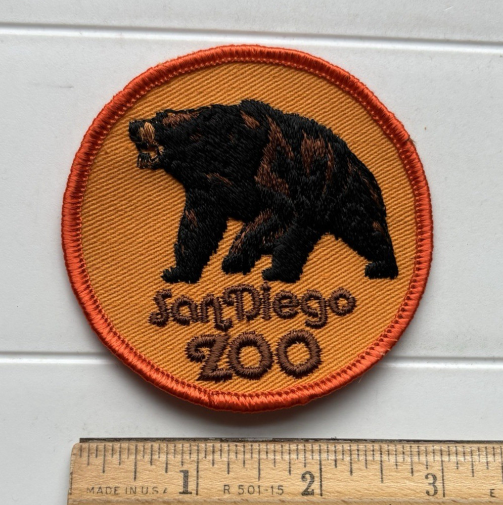 San Diego Zoo Brown Grizzly Bear California Souvenir Round Embroidered Patch