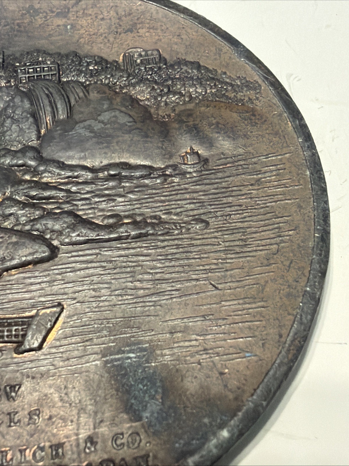 Large Antique 1920’s Indian Head Lucky Penny Souvenir Coin Niagara Falls