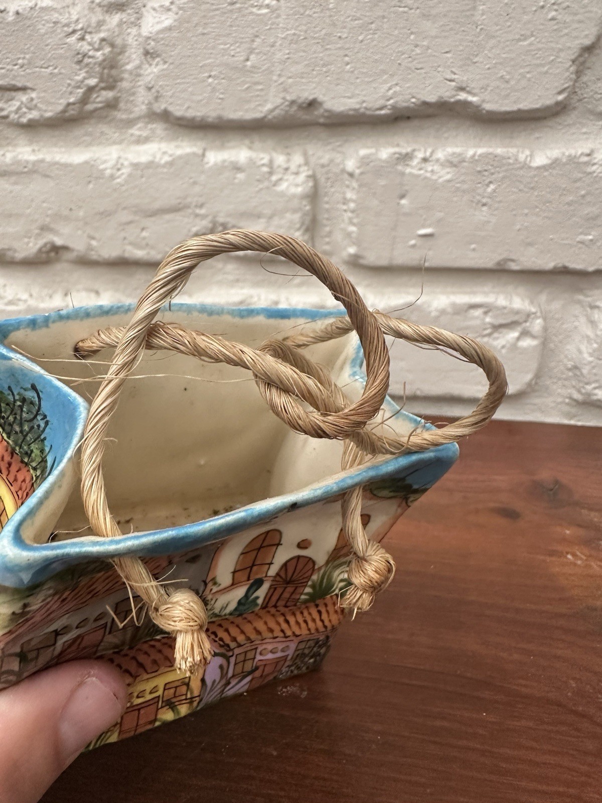 Costa Rica Souvenir Ceramic Gift Bag , Hand Painted . Multicolor