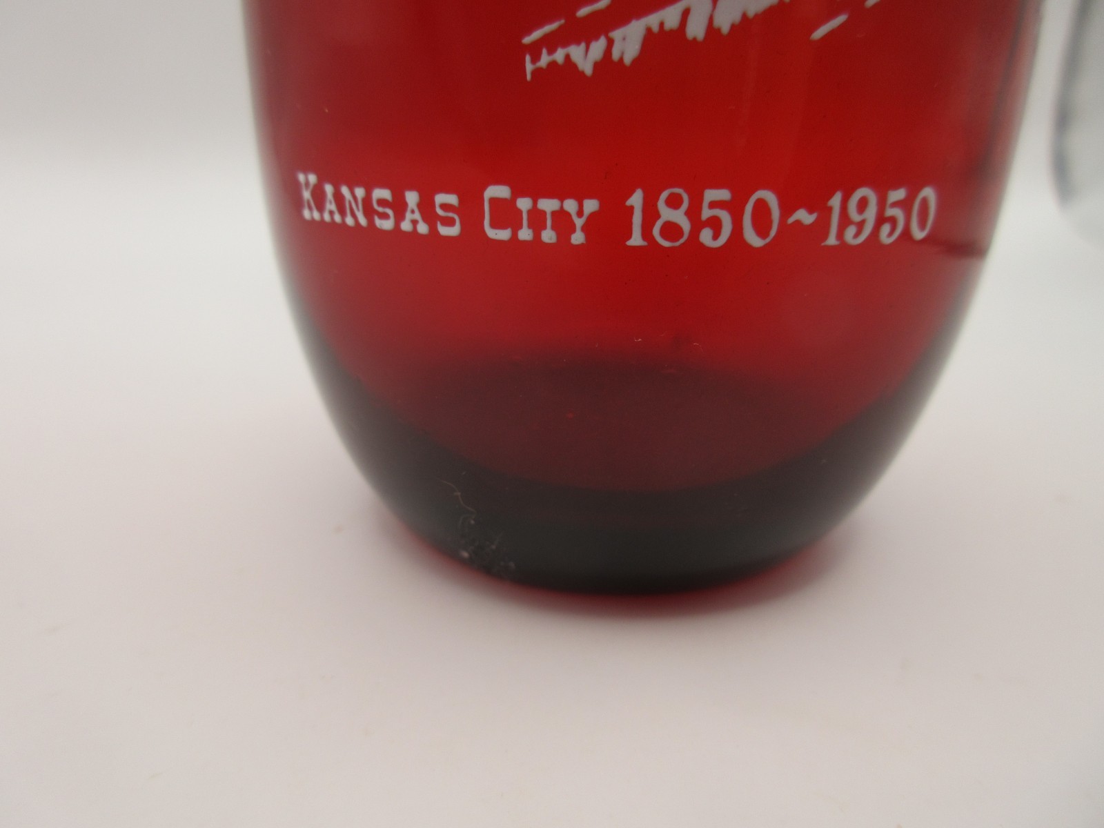Vtg Ruby Red Glass Tumbler Nelson Art Galleries Museum Kansas City MO 1850-1950