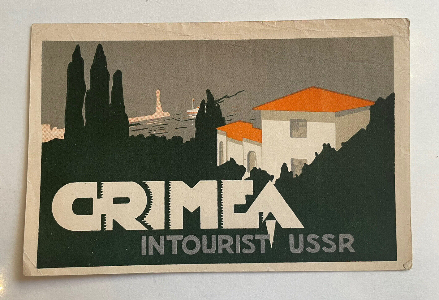 Vintage Crimea In Tourist USSR Soviet Luggage Decal Ukraine Europe M