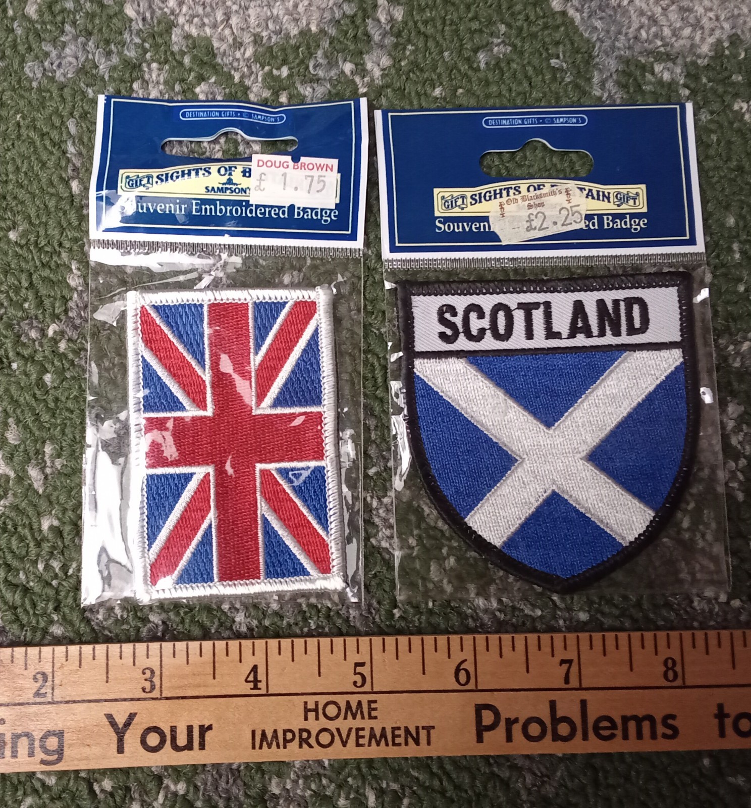 UK Scotland & Union Jack Souvenir Embroidered Patches Lot of 2 – NEW