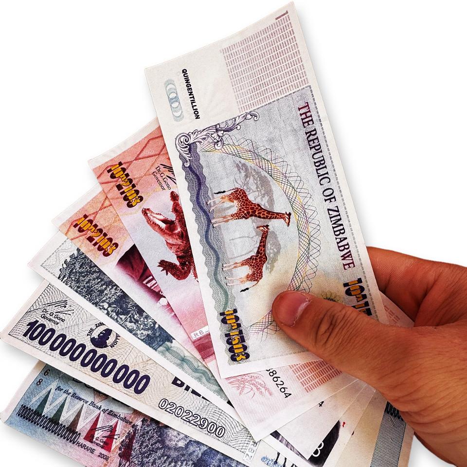 6pcs/set Zimbabwe 100 Trillion Billion 1 Myrillion Dollars Banknote Uncirculated
