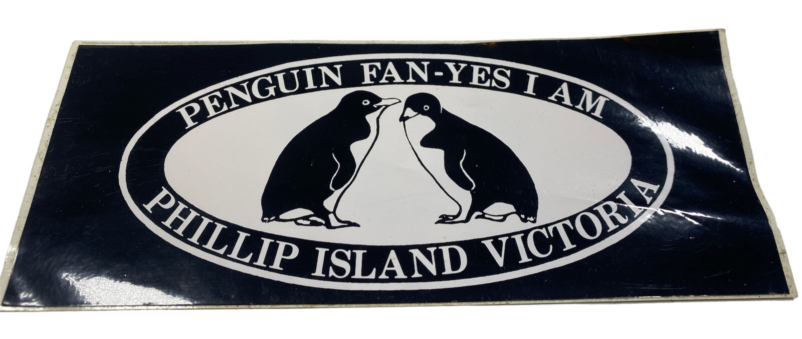Vintage Sticker / Decal Penguin fan – Yes I Am Phillip Island Victoria