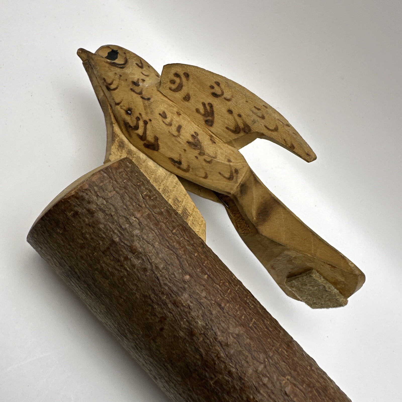 Vtg Carved Wood Bird Whistle Movable Mouth Berchtesgaden Germany Souvenir Cabin