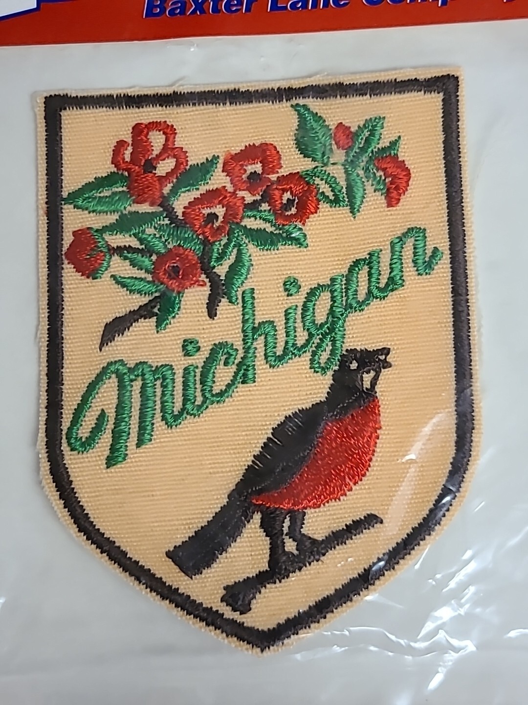 Michigan State Bird, Robin Souvenir Travel Patch by Baxter Lane – New, Vintage