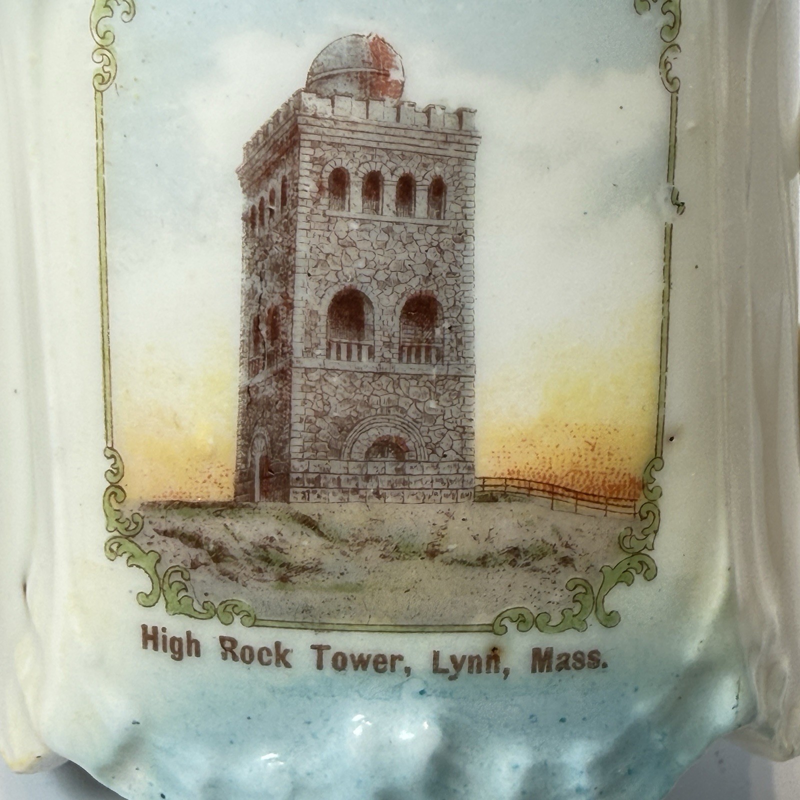 LYNN MA Massachusetts Souvenir HIGH ROCK TOWER Porcelain TRINKET CREAMER