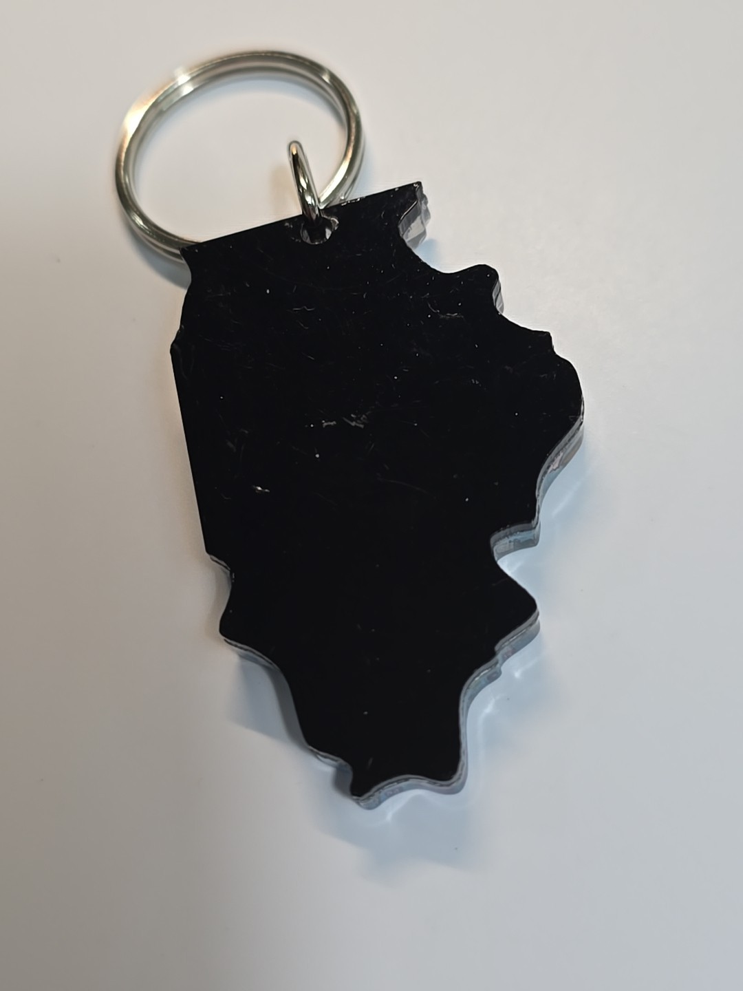 Illinois Travel Souvenir Keyring Key Ring Map Shape Acrylic