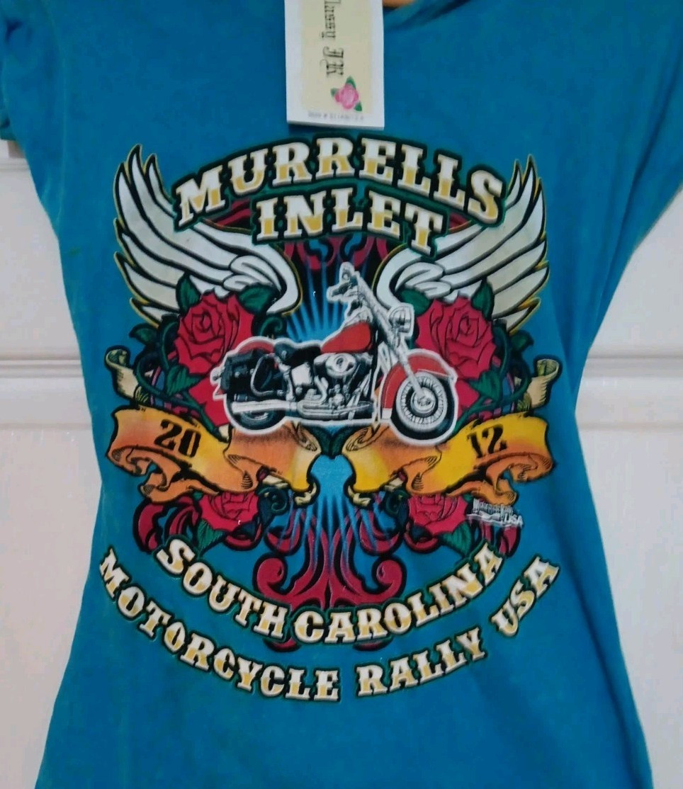CLASSY FR, MURRELLS INLET 2012 S.C. MOTORCYCLE RALLY USA T-SHIRT W/HOOD, SM/XS