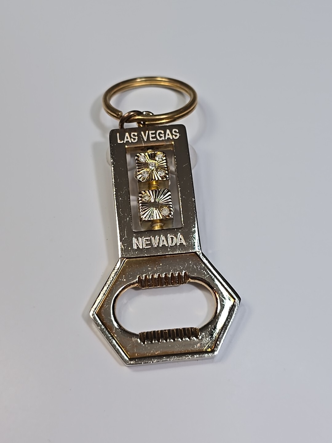 Las Vegas Nevada Travel Souvenir Key Ring Keychain Spinner Dice Bottle Opener