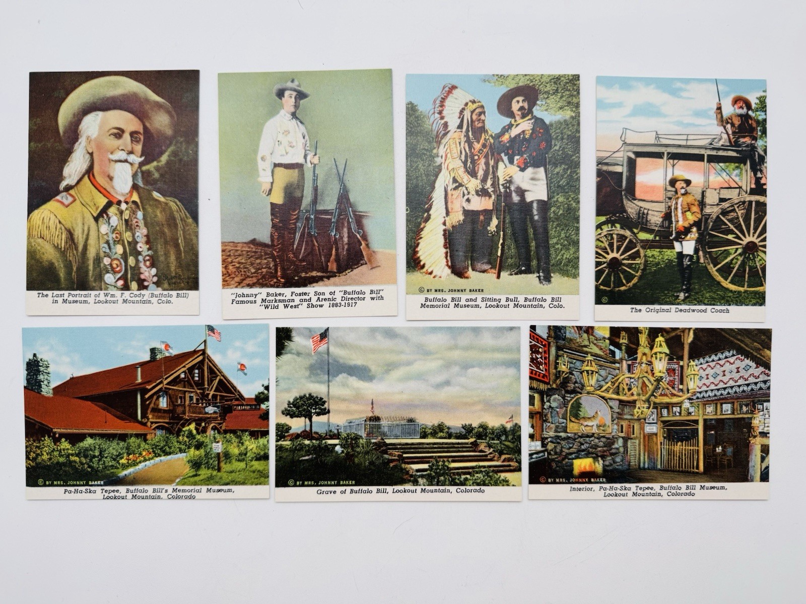 1930’s Buffalo Bill Museum Souvenir Views Art Cards Lookout Mountain, Colorado
