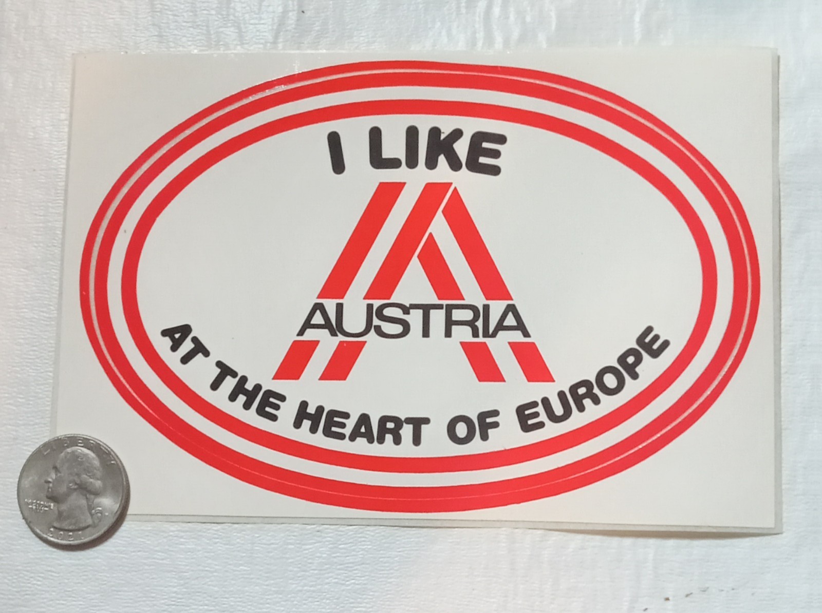 “I Like Austria At The Heart Of Europe” Vintage Sticker NOS