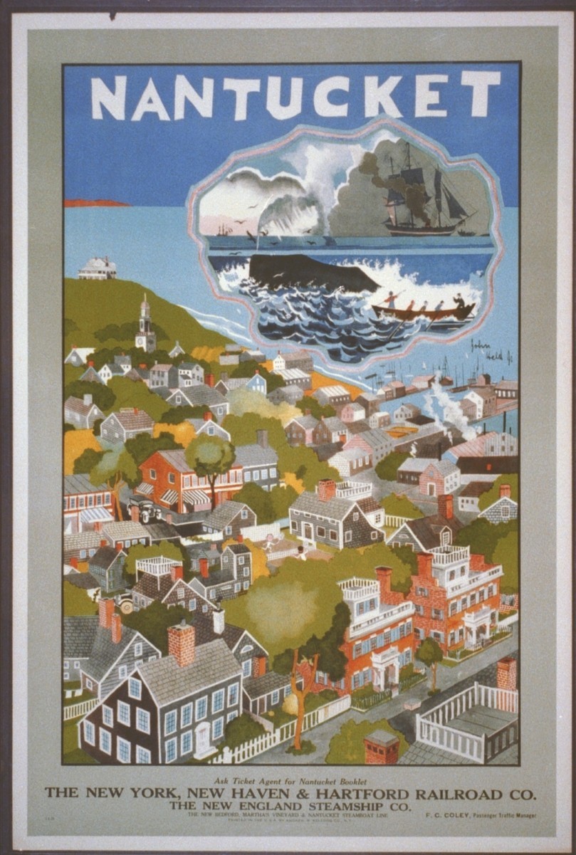 Vintage Cape Cod Nantucket United States Railroad Travel Ad Poster Print