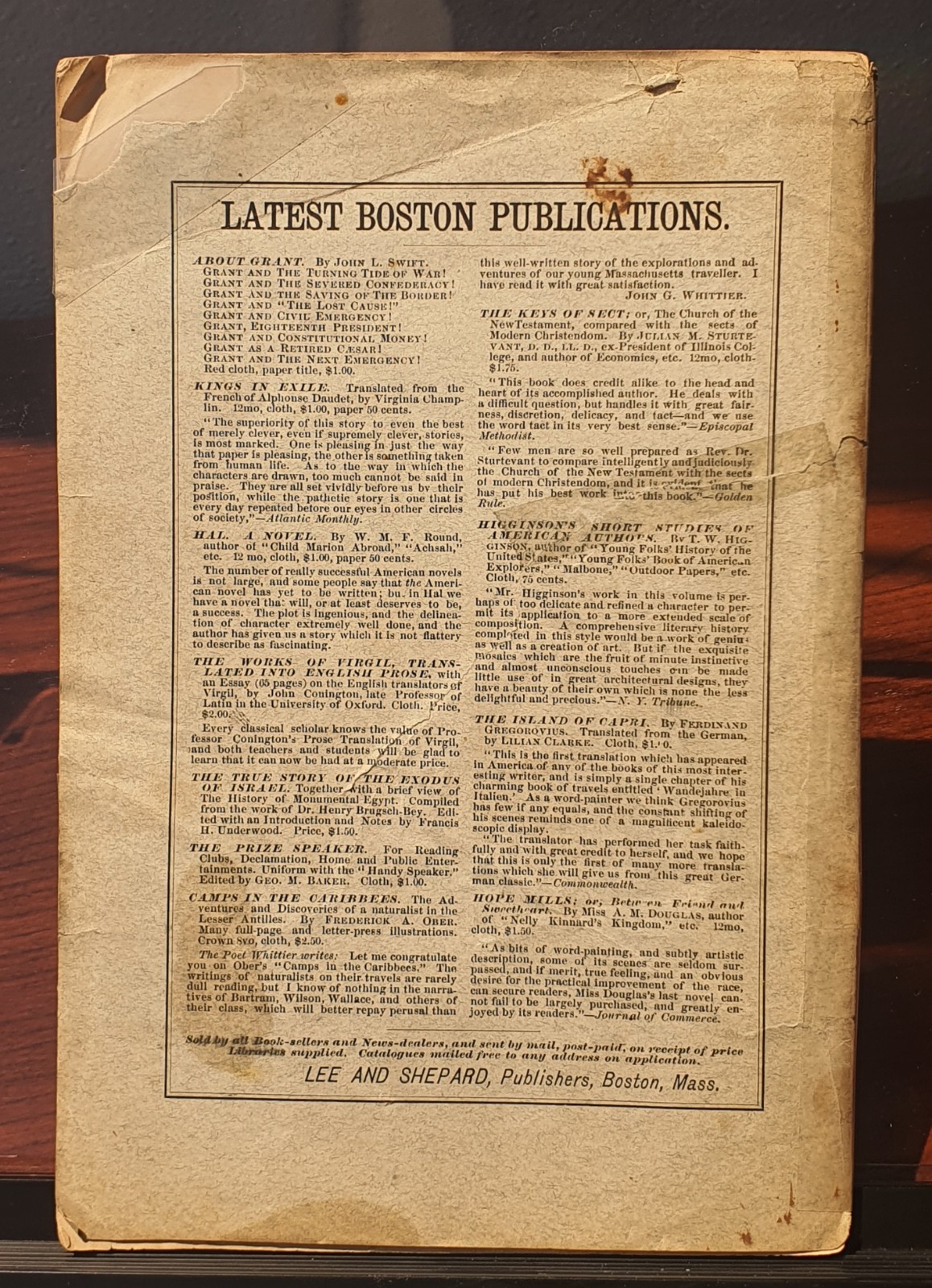Original August 1880 Granite Monthly New Hampshire Vol III No. 11 w/Fold-Out Map