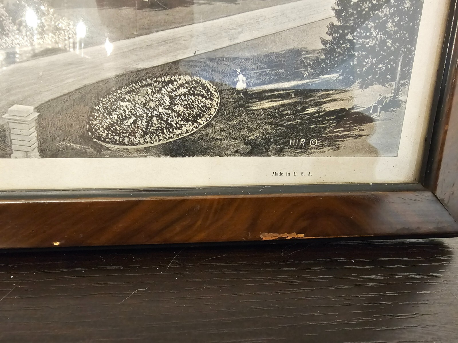 Rare Niagara Falls Long Panoramic Lithographic Print 50X10 Circa 1920 Framed