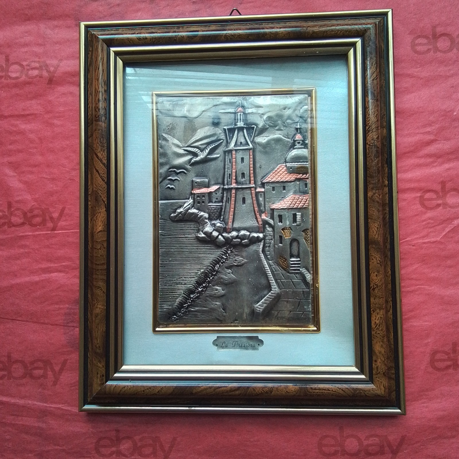 La Preziosa Sterling Silver on Resin Picture Italy Light Tower Multicolor 8″x10″