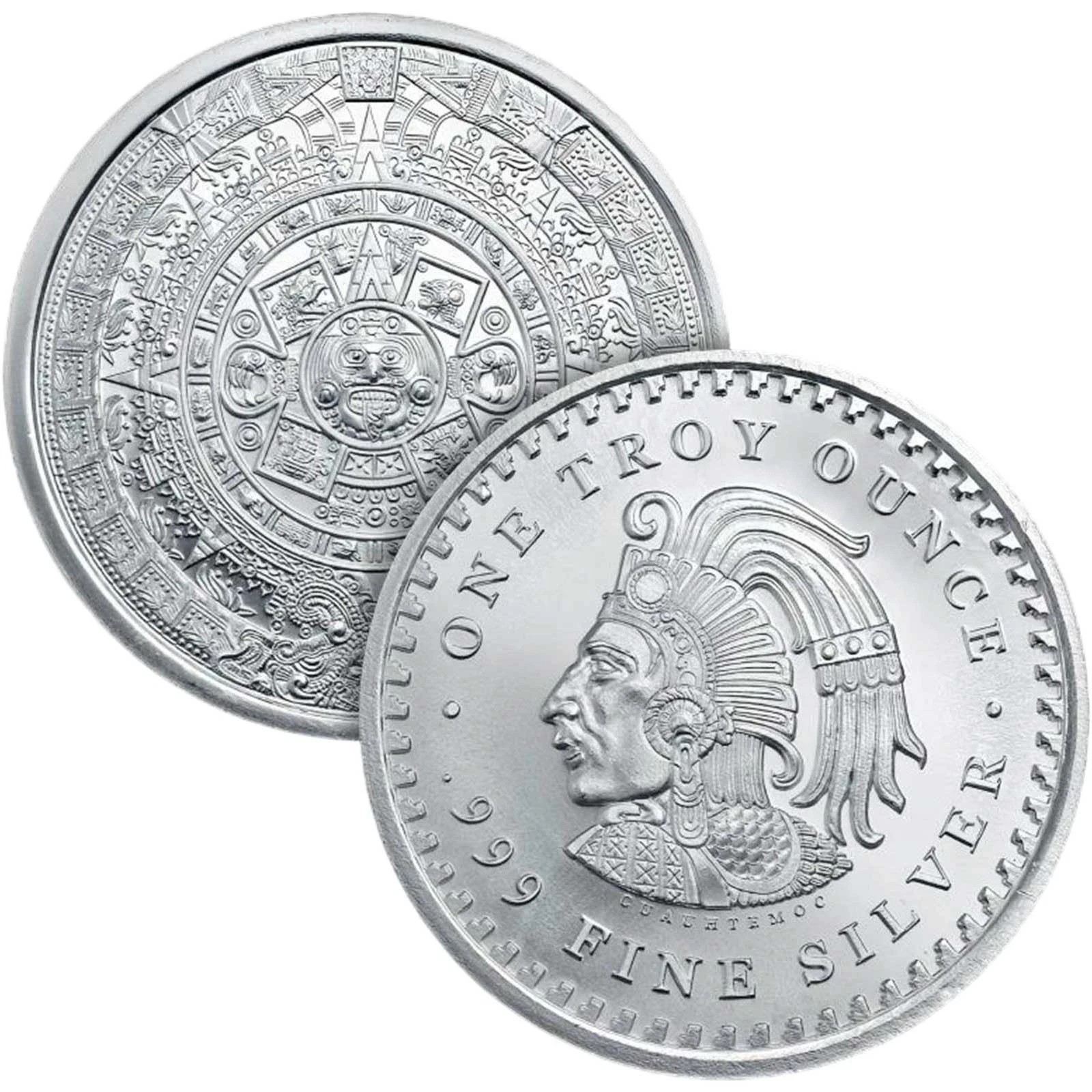 1 Oz Golden State Mint Silver Round Aztec Calendar ONE TROY For Collection