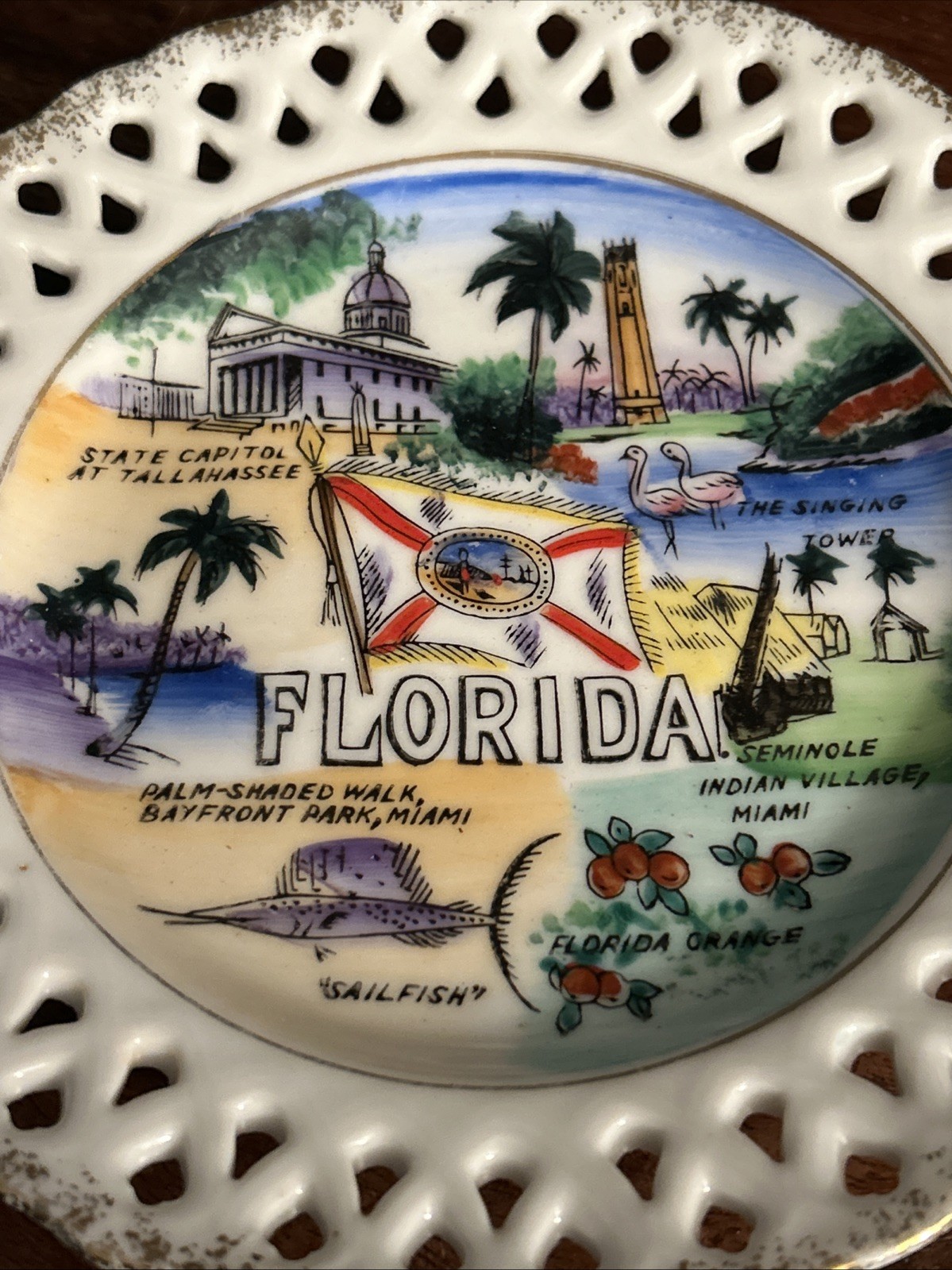 Vintage 1970’s Florida Souvenir Plate