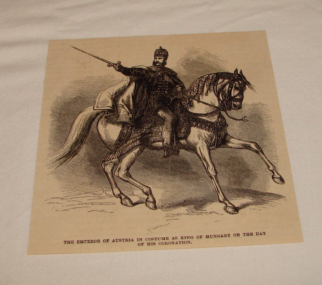 1887 magazine engraving ~ EMPEROR OF AUSTRIA, King of Hungry