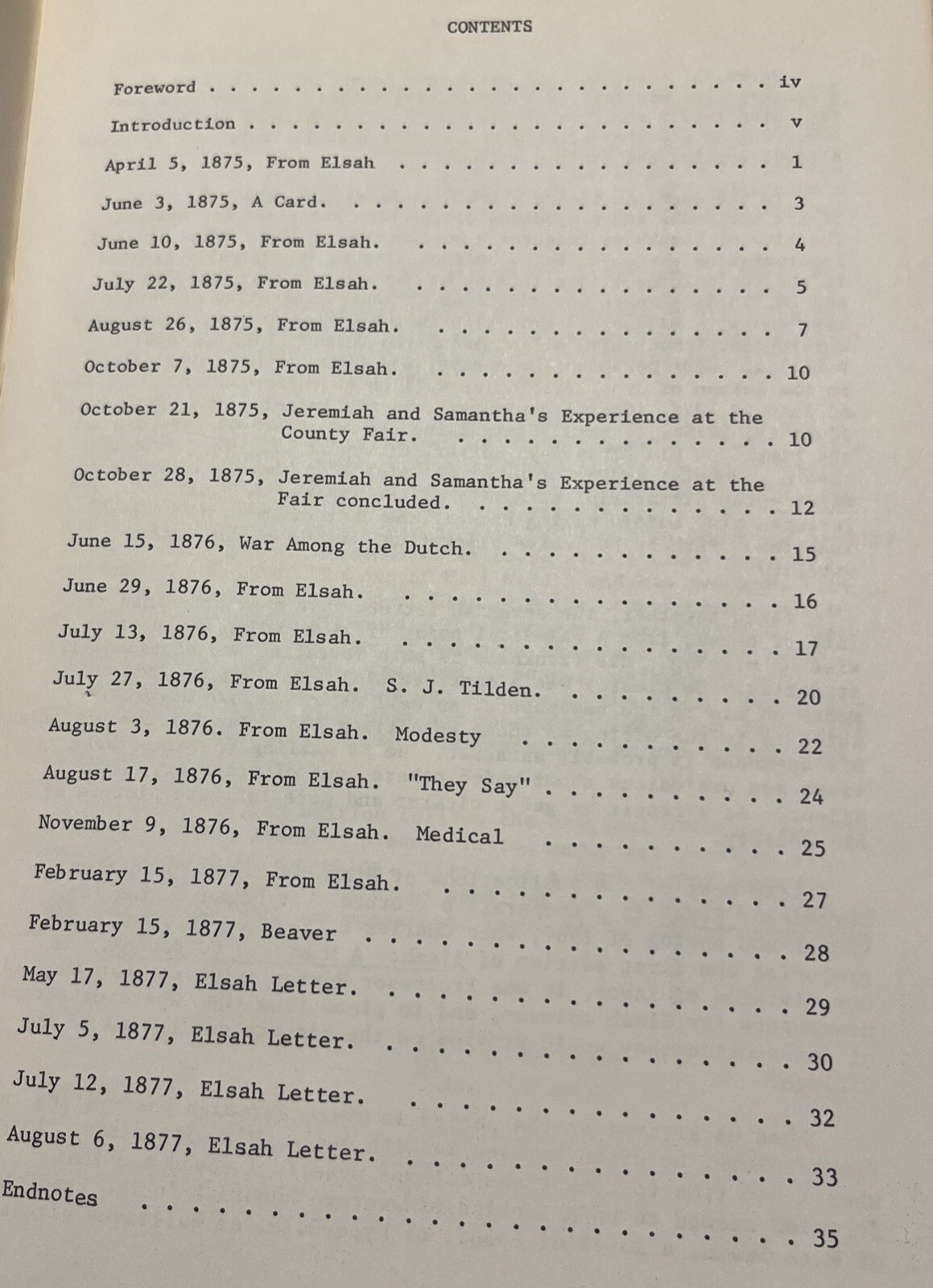 Jeremiah’s Elsah, Museum Copy Of 1977 Pamphlet Of 1870s Newspaper Columns, Samek