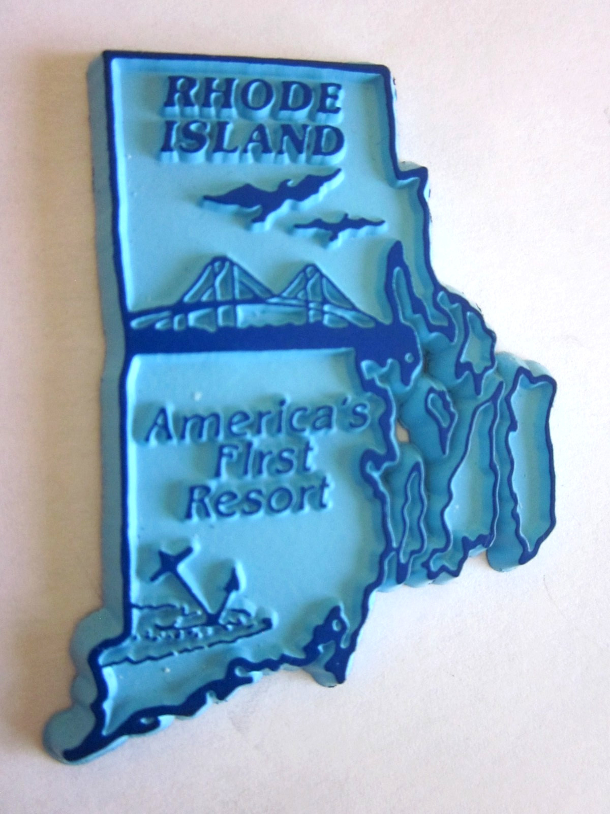 Rhode Island Map Rubber Refrigerator Magnet MCL USA Collectible