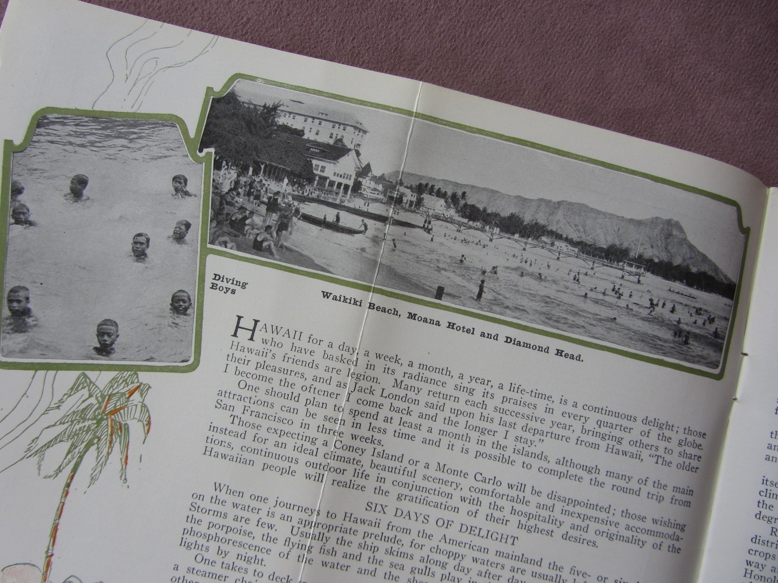 Vtg 1928 Hawaii Travel Guide Booklet Year Round Playground Photos Map Art