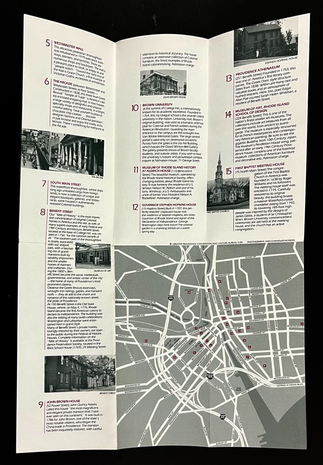 1980s Providence Rhode Island Vintage Travel Brochure Lot Walkable City Guide RI