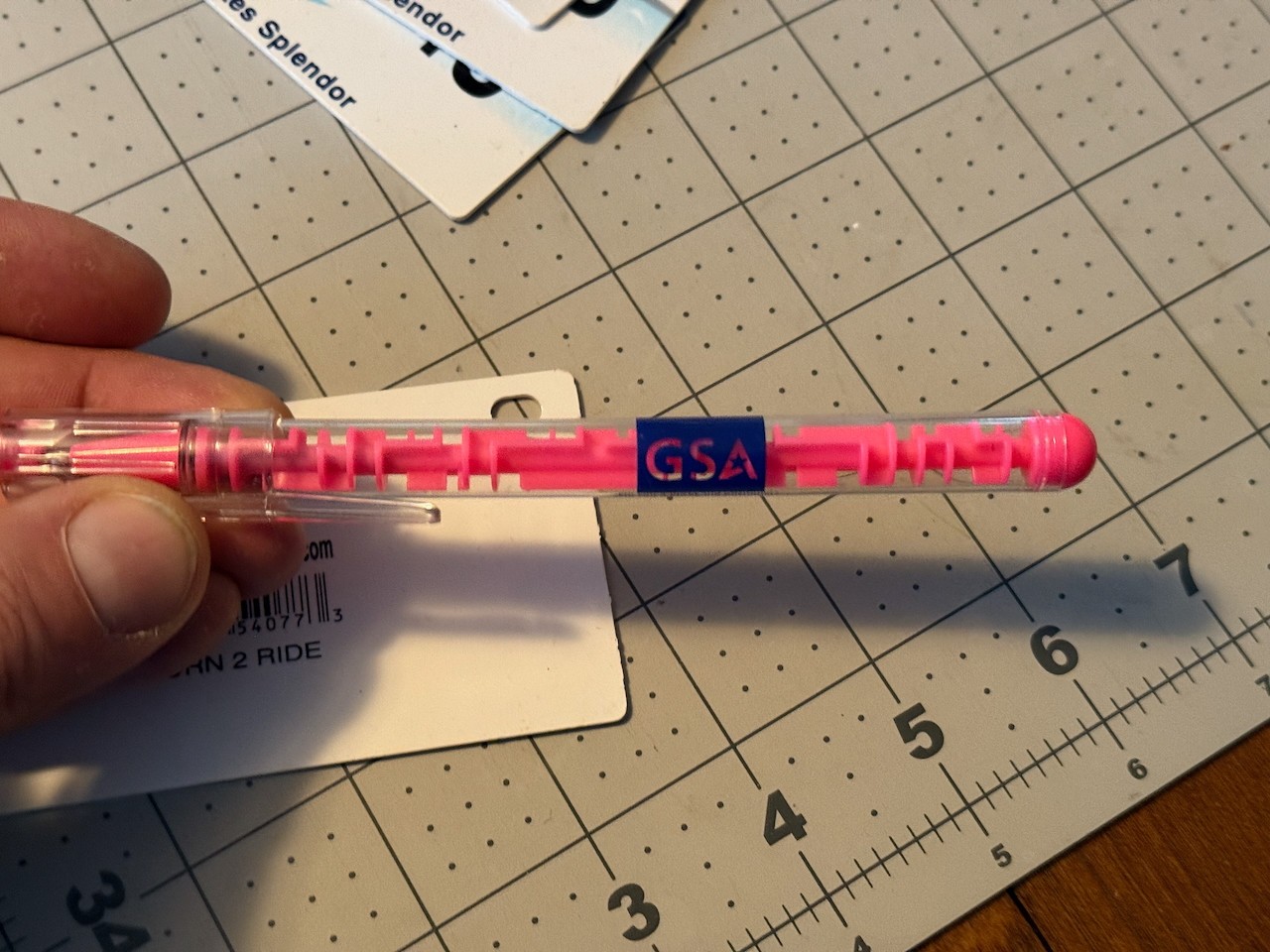 Vintage GSA federal General Services Administration maze ink pen w 2 balls pink
