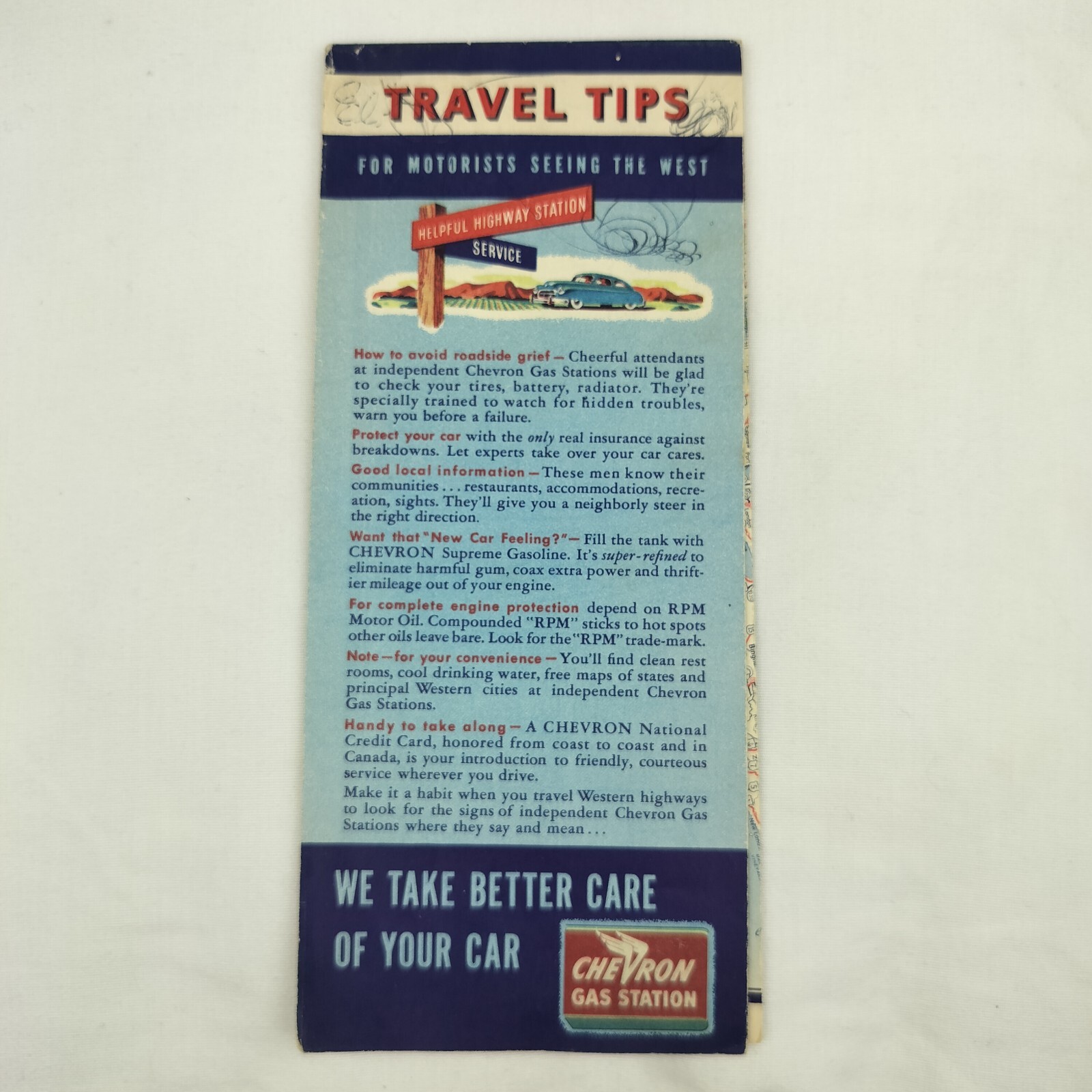 Colorado Chevron RPM Motor Oil Vintage Travel Touring Map