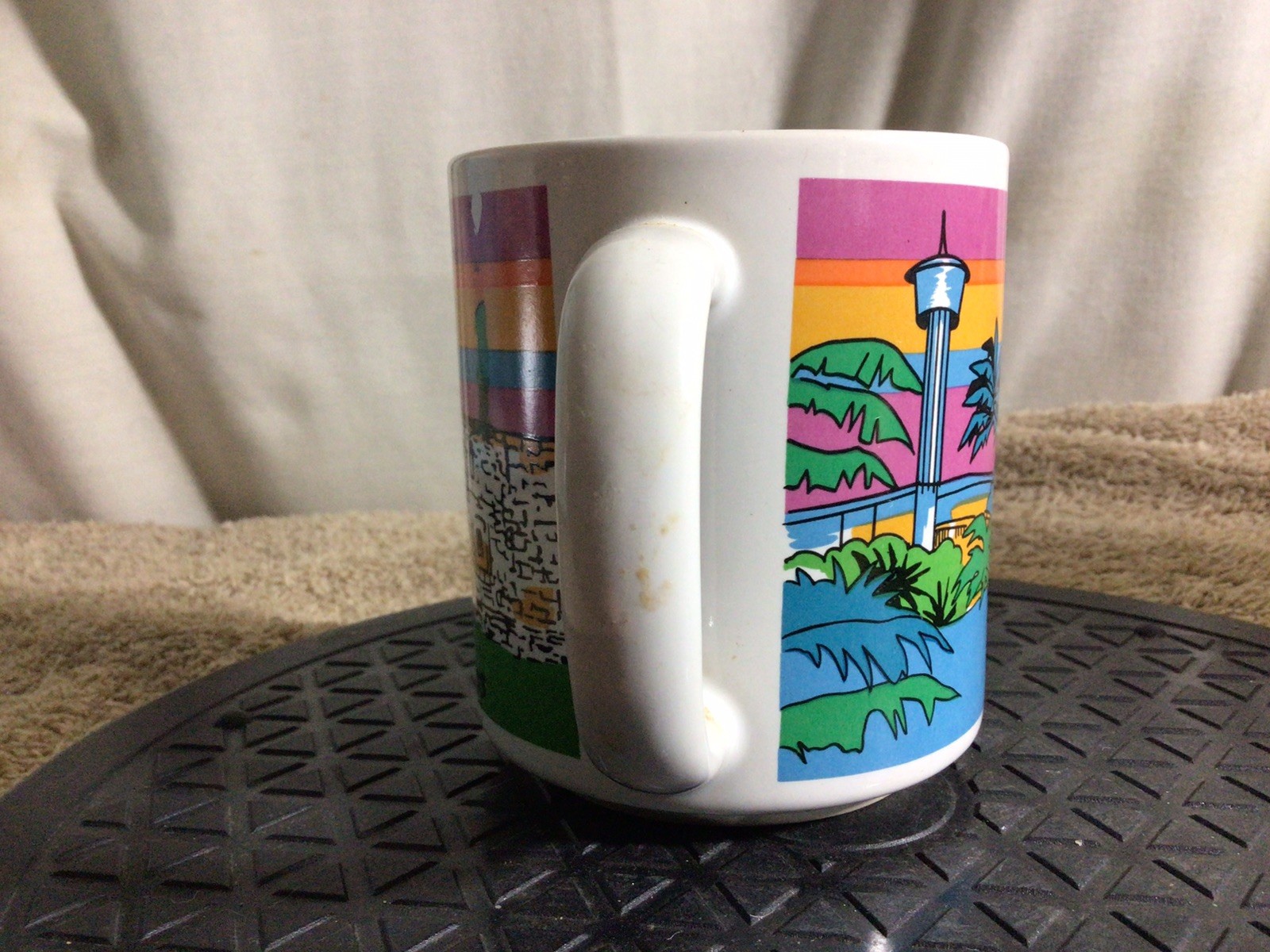 THE ALAMO San Antonio Texas Multicolor Souvenir Ceramic Coffee Mug pre-owned