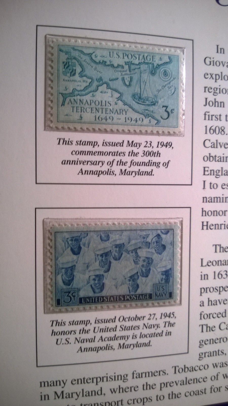 MARYLAND – THE OLD LINE STATE – DOUBLE SIDED PANEL WITH UNCIRCULATED COINS